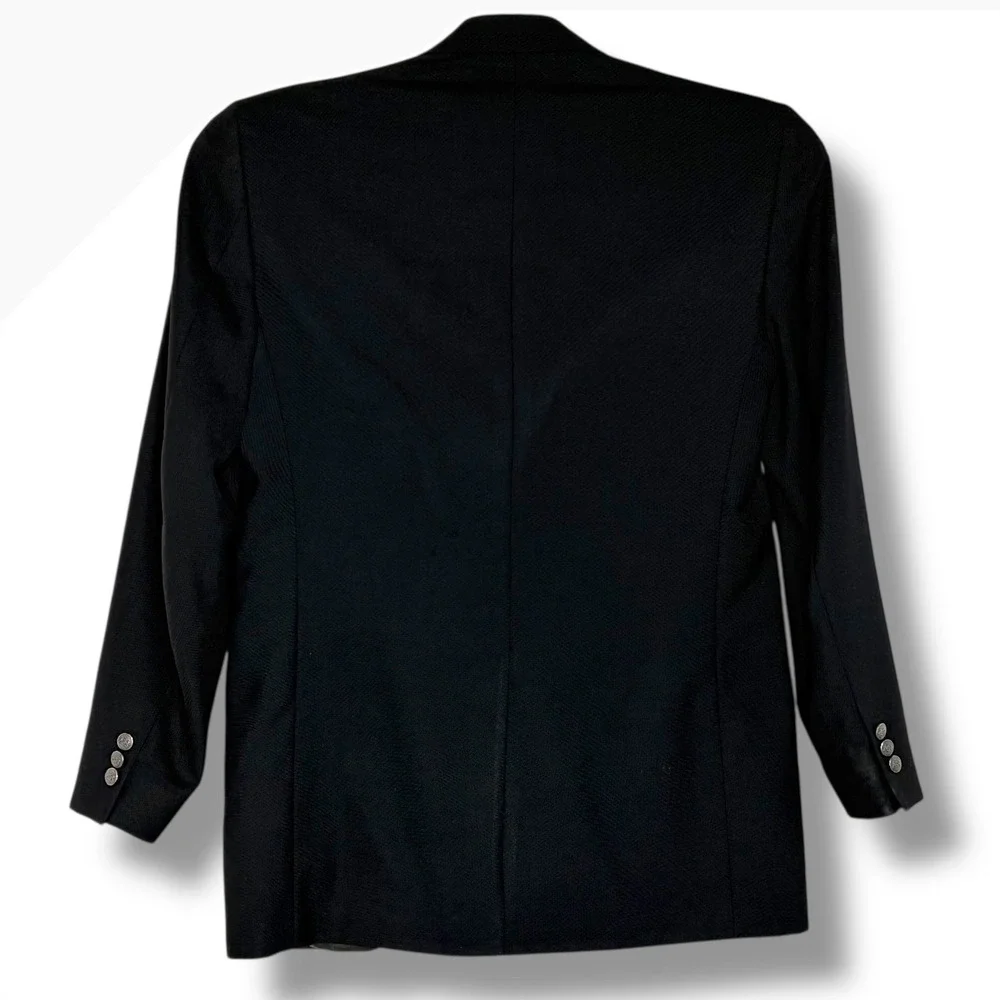 Vintage‎ Stafford Men's Black Wool Blend Two Button Blazer Sport Coat Jacket 40L